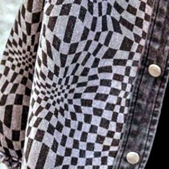 Boho Patchwork Denim Jacket Hoodie | Oversized Aztec Western Shacket L - Picture 3 of 3